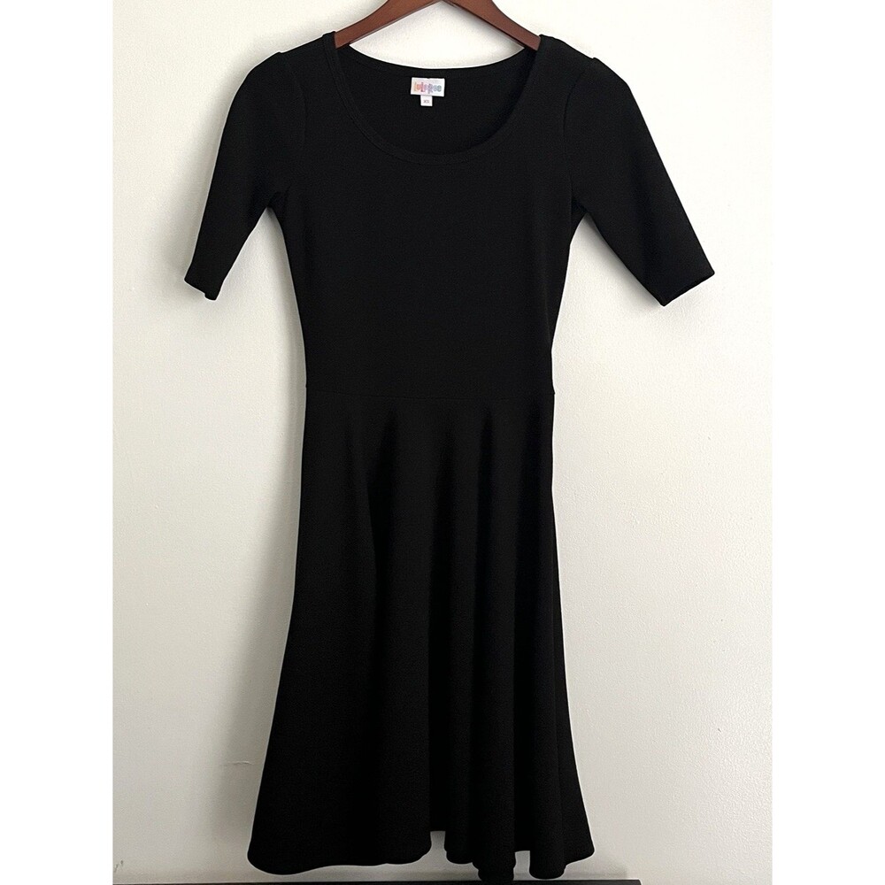 Lularoe Amelia Black Dress XS Classic Goth Travel Party